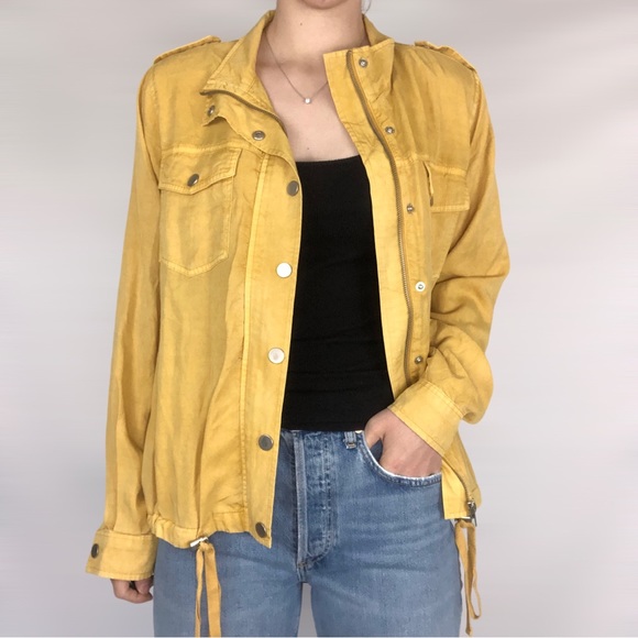 Kut from the Kloth Jackets & Blazers - Kut From The‎ Kloth BRI DRAWSTRING UTILITY SHIRT JACKET IN MUSTARD